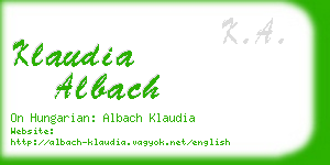 klaudia albach business card